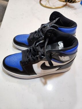 Nike Air Jordan 1 Mid Sneakers - Black/White/Blue